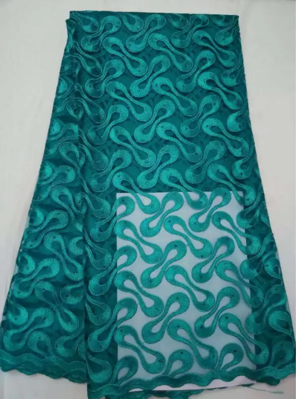Чирок цвет Африканский французский кружевной ткани Тюль Нигерии Свадьба 5