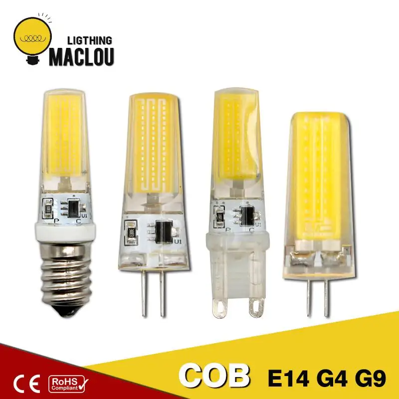 Светодиодный G4 COB G9 220V светильник E14 Лампа энергосберегающая лампа Ampoule