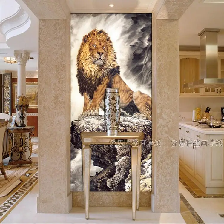 Фотообои на заказ для детской комнаты спальни гостиной 3D обои с рисунком льва