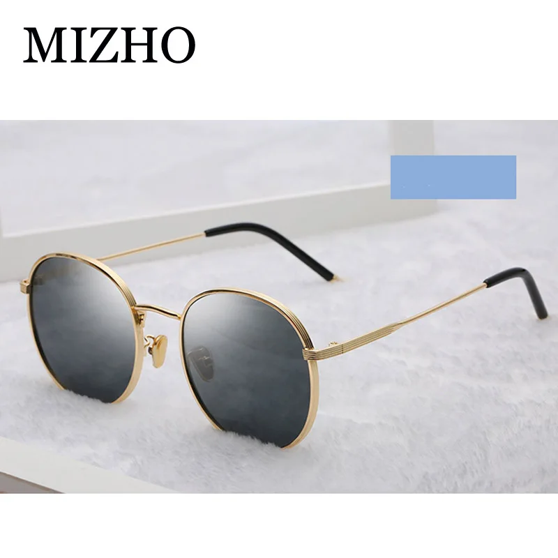 Качественные поляризованные солнцезащитные очки MIZHO женские круглые с желтыми