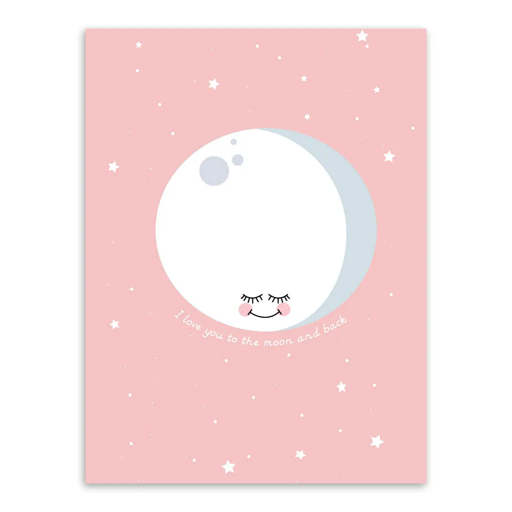 Картина на холсте CLSTROSE l Love You To The Moon And Back Скандинавское минималистичное для