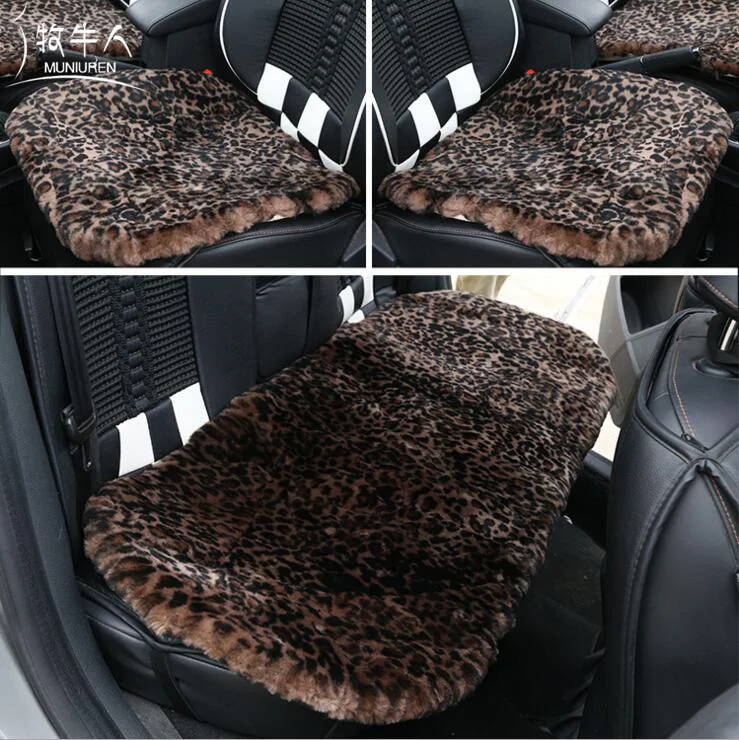 3 шт. шерстяные Чехлы для автомобильных сидений с леопардовым принтом |