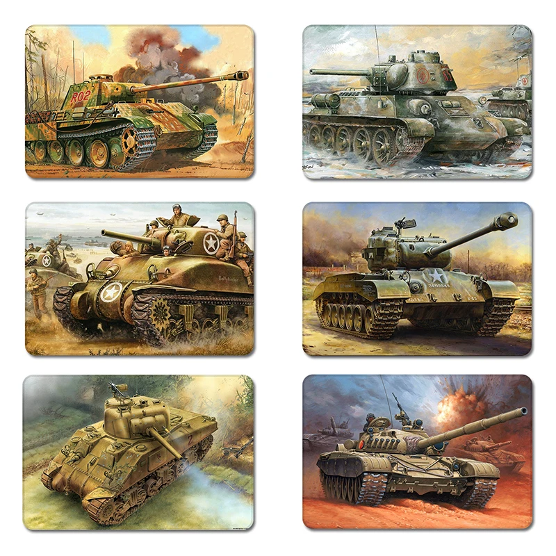 Винтажный Ретро дизайн World War 2 WWII Tanks натуральный резиновый коврик для мыши Коврик
