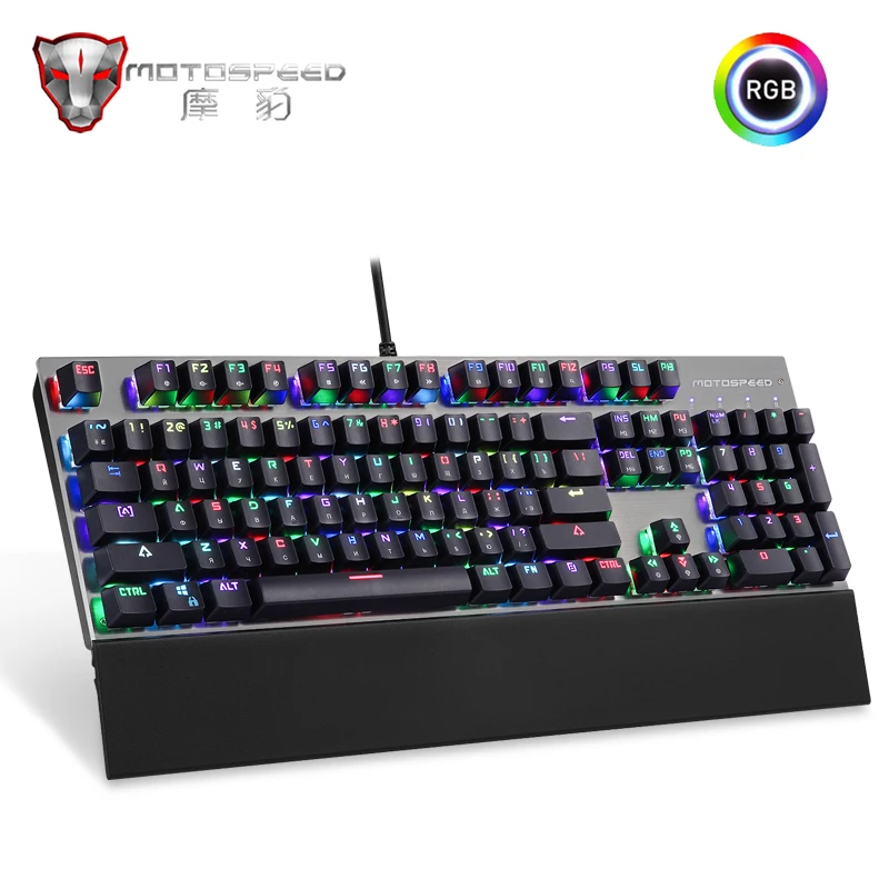 Клавиатура Motospeed CK108 игровая Механическая Проводная с RGB подсветкой 104