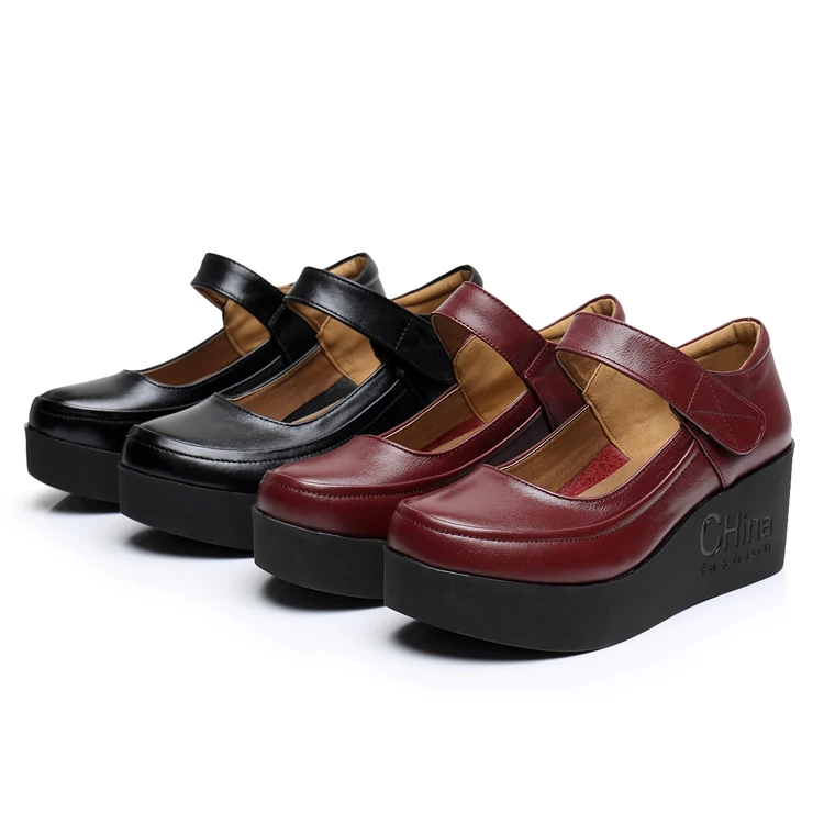 Женские туфли на платформе GKTINOO из натуральной кожи повседневные туфли-лодочки