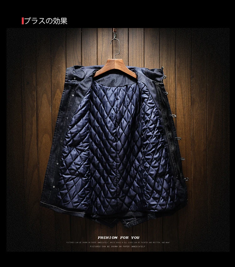 S-5XL, Длинные мужские куртки и пальто, модные мужские джинсовые куртки, толстые теплые зимние пальто, мужские ковбойские хлопковые парки, джинсовые куртки