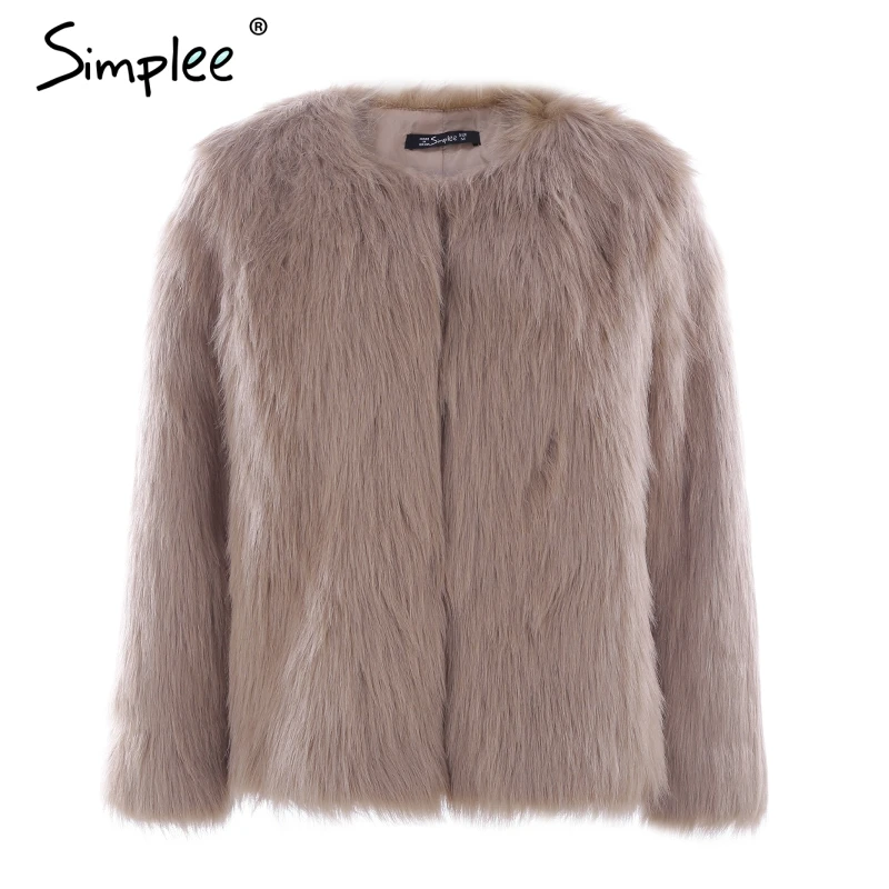 Simplee повседневные меховые пальто из искусственного меха Женское женское
