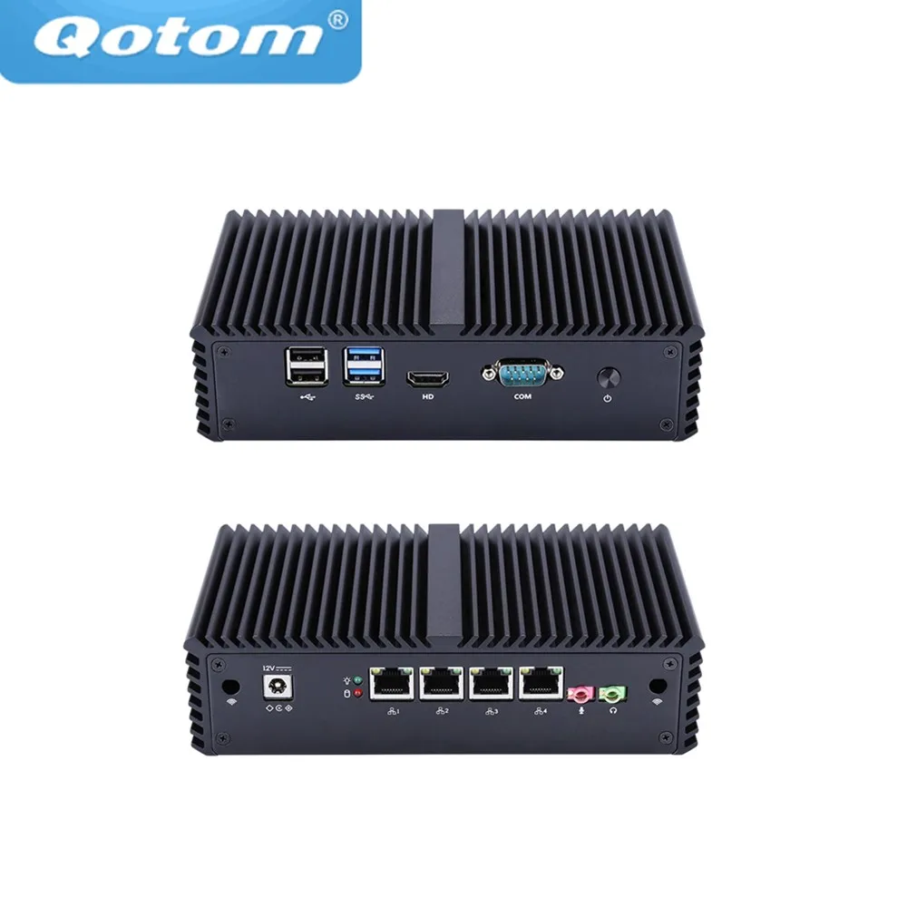 Бесплатная доставка! Безвентиляторный мини ПК Celeron 3205U/Core i3/Core i5 4 Intel Lan