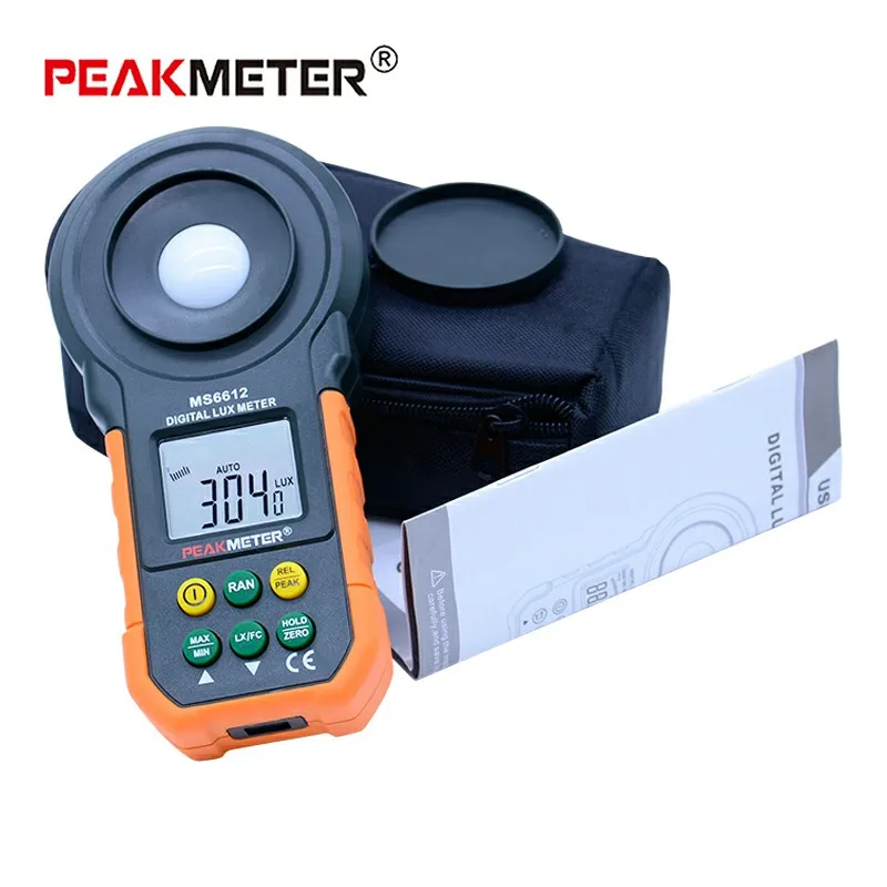 

Digital Lux Meter 200,000 Lux Light Meter Test Spectra Auto Range High Precision Digital Luxmeter Illuminometer Measure PM6612