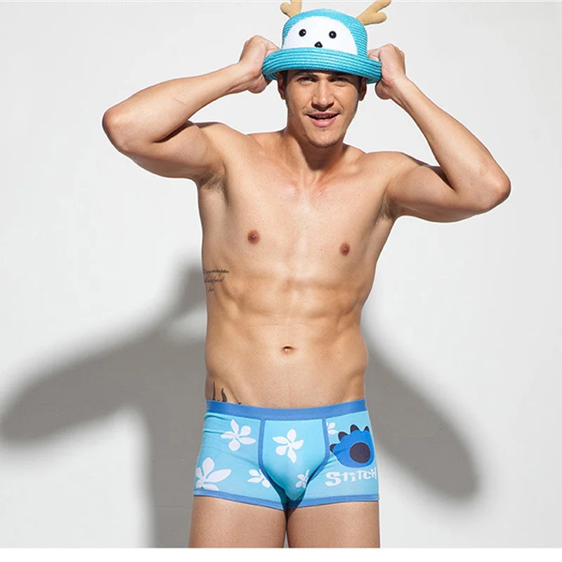 2 шт. Брендовое нижнее белье для пар хлопковые трусы с мультяшным принтом трусики