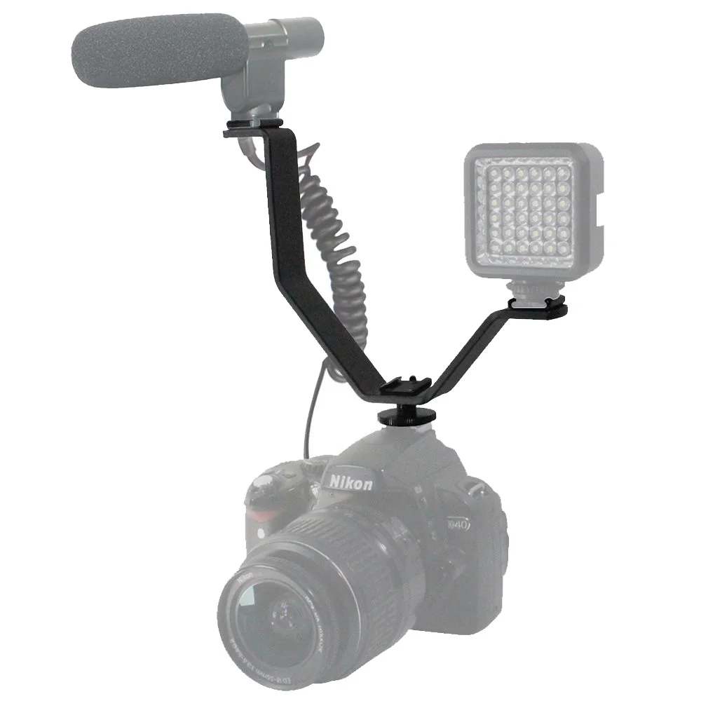 Lightdow 10 5 см тройной Холодный башмак V кронштейн вспышки для видеосъемки Speedlite