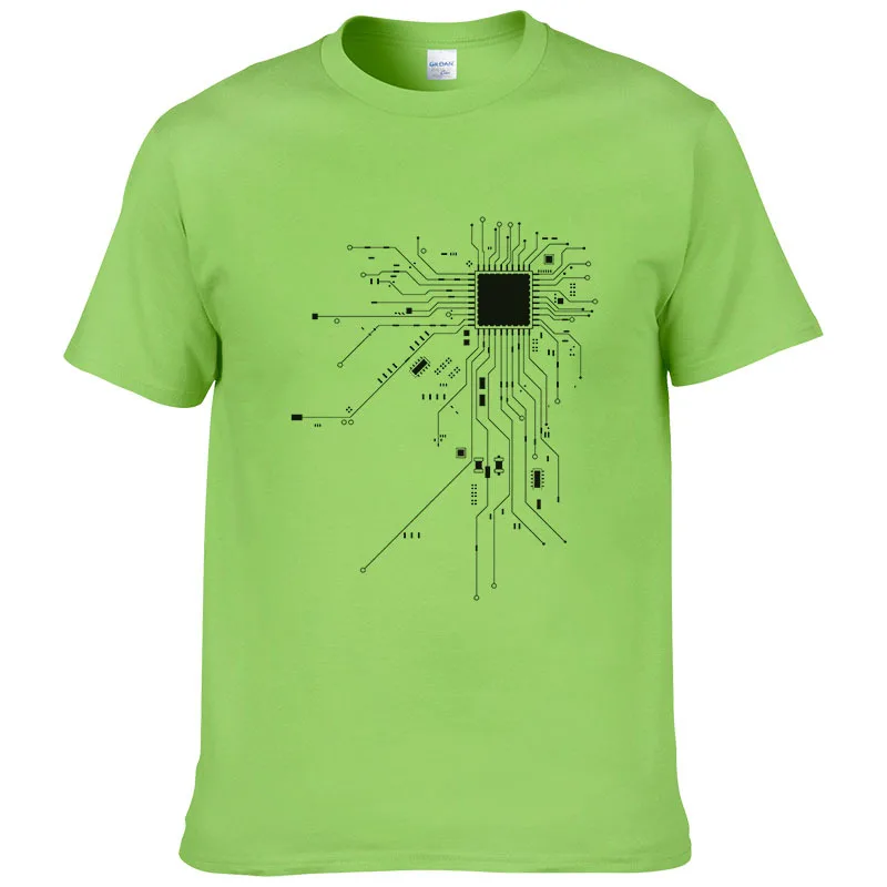 Cpu Core Heart Футболка мужская повседневная для компьютерщика, геймера PC Nerd Hacker летняя футболка с коротким рукавом хлопок футболки европейский размер