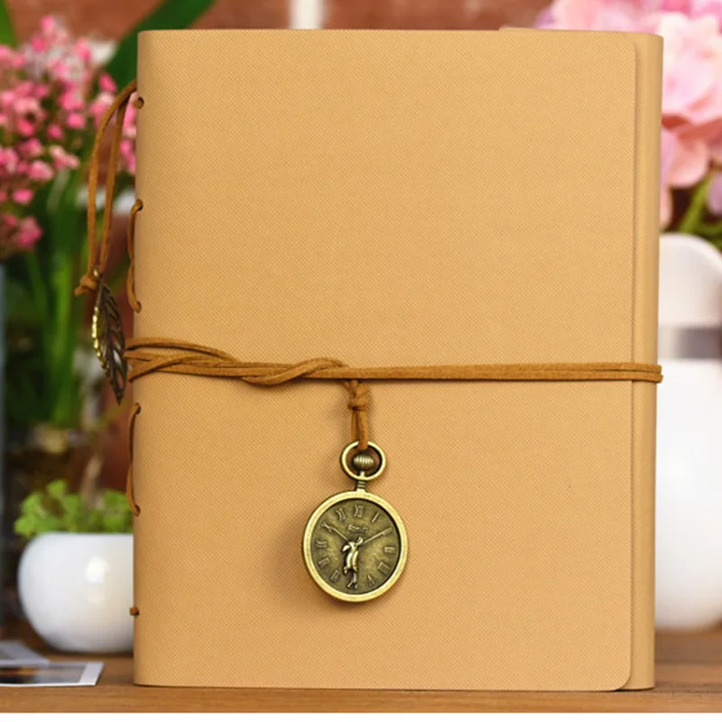 Новые кожаные DIY ручной работы наклейки в альбом фотоальбом любовь фотоальбом Сувенирный альбом фотографии семейная память записи путешествия скрапбук - Цвет: Kraft