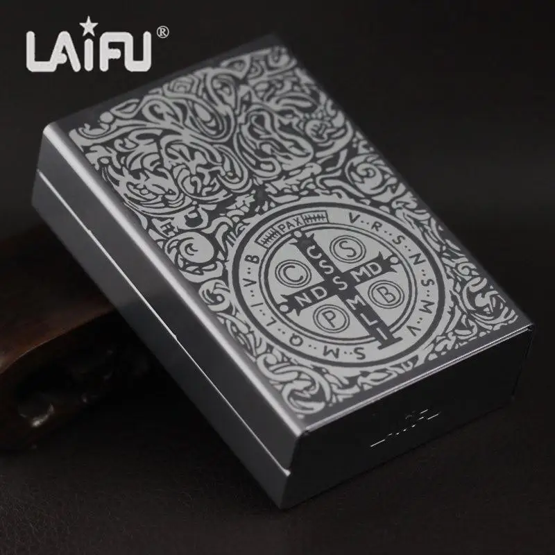 Персонализированные ультра тонкий мужской металлический чехол для сигарет серебряного цвета Constantine Cross Высокое качество коробки для сигарет лазерный дизайн навсегда - Цвет: Многоцветный