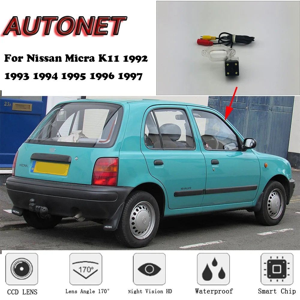 

AUTONET Backup Rear View camera For Nissan Micra K11 1992 1993 1994 1995 1996 Night Vision Parking camera license plate camera