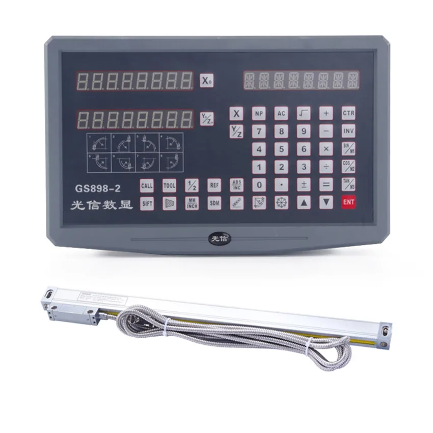 2 axis 1PCS Ruler DRO 2 3 оси цифровой индикации 0~ 3 шт 0~ 1000 мм Высокая точность линейного кодирования цифровой линейной шкалы DRO токарно-фрезерный станок шлифовальный станок - Цвет: 2 axis 1PCS Ruler