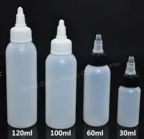 free shipping twist cap plastic dropper bottle  black cap bottle for Liquid Glue Oil 100pcs