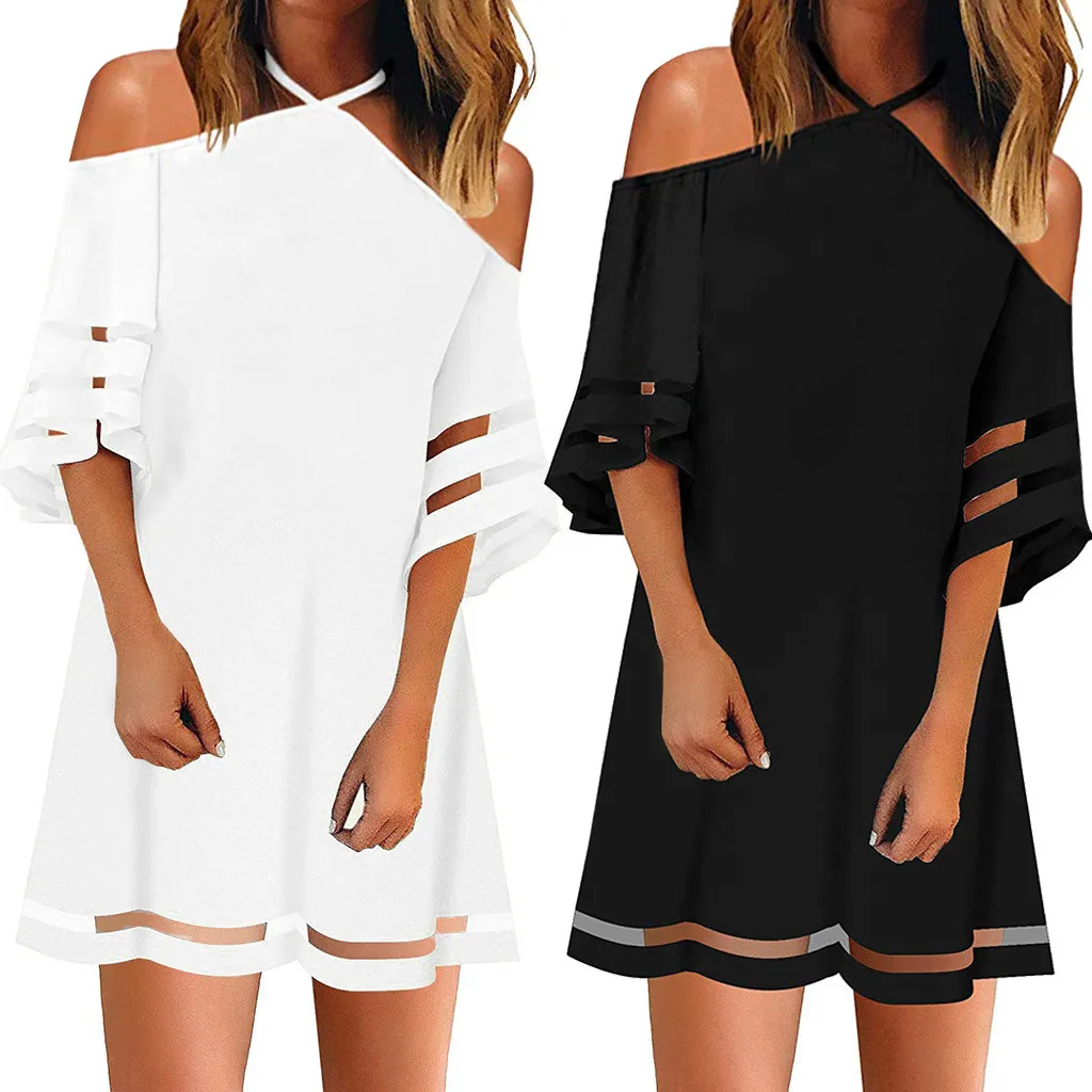 Женские летние платья женская сетчатая блузка с рукавом 3/4 свободная футболка