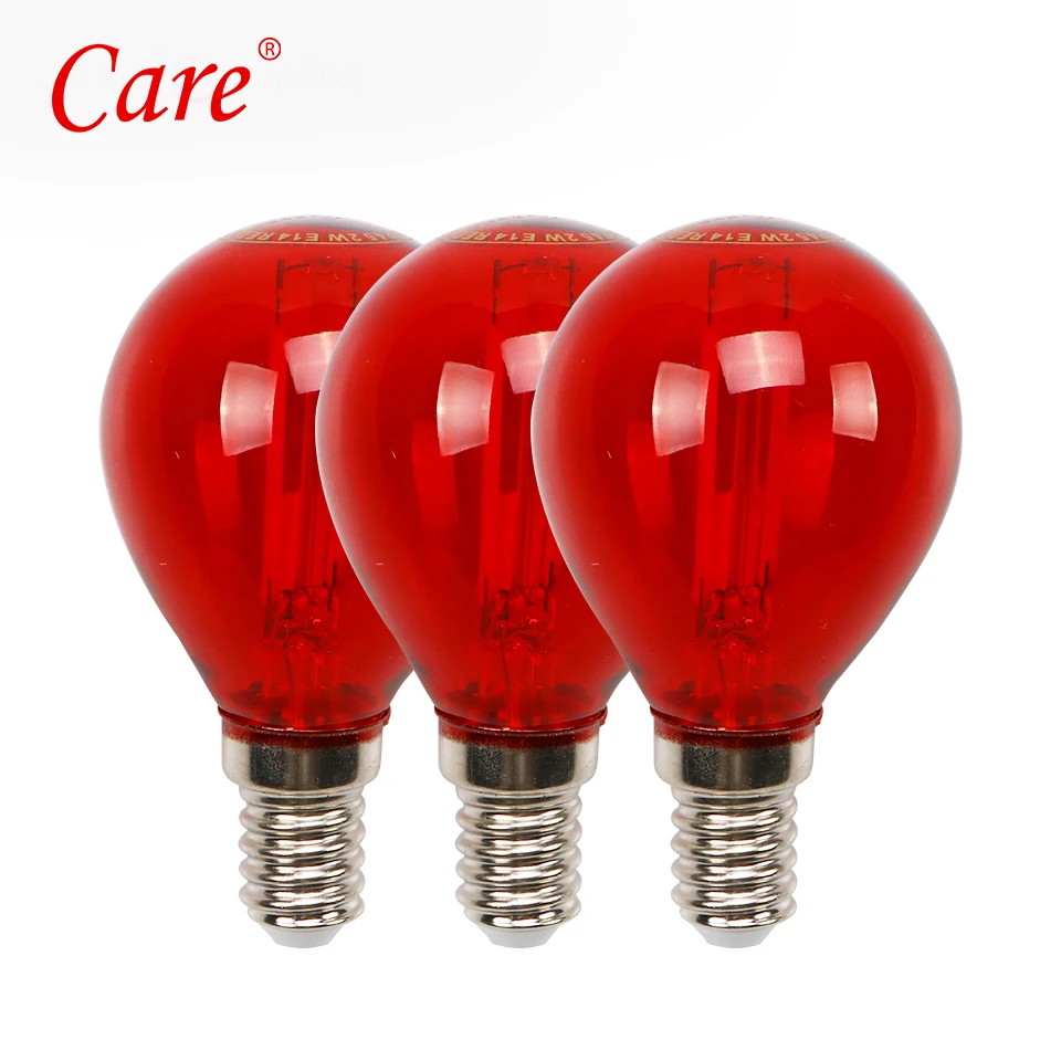 Care Holiday Red Filament Light Edison Bulb LED Bubble Ball 2W E27/E14 Low Power Lamp Bulbs Lampada Bombillas | Лампы и освещение