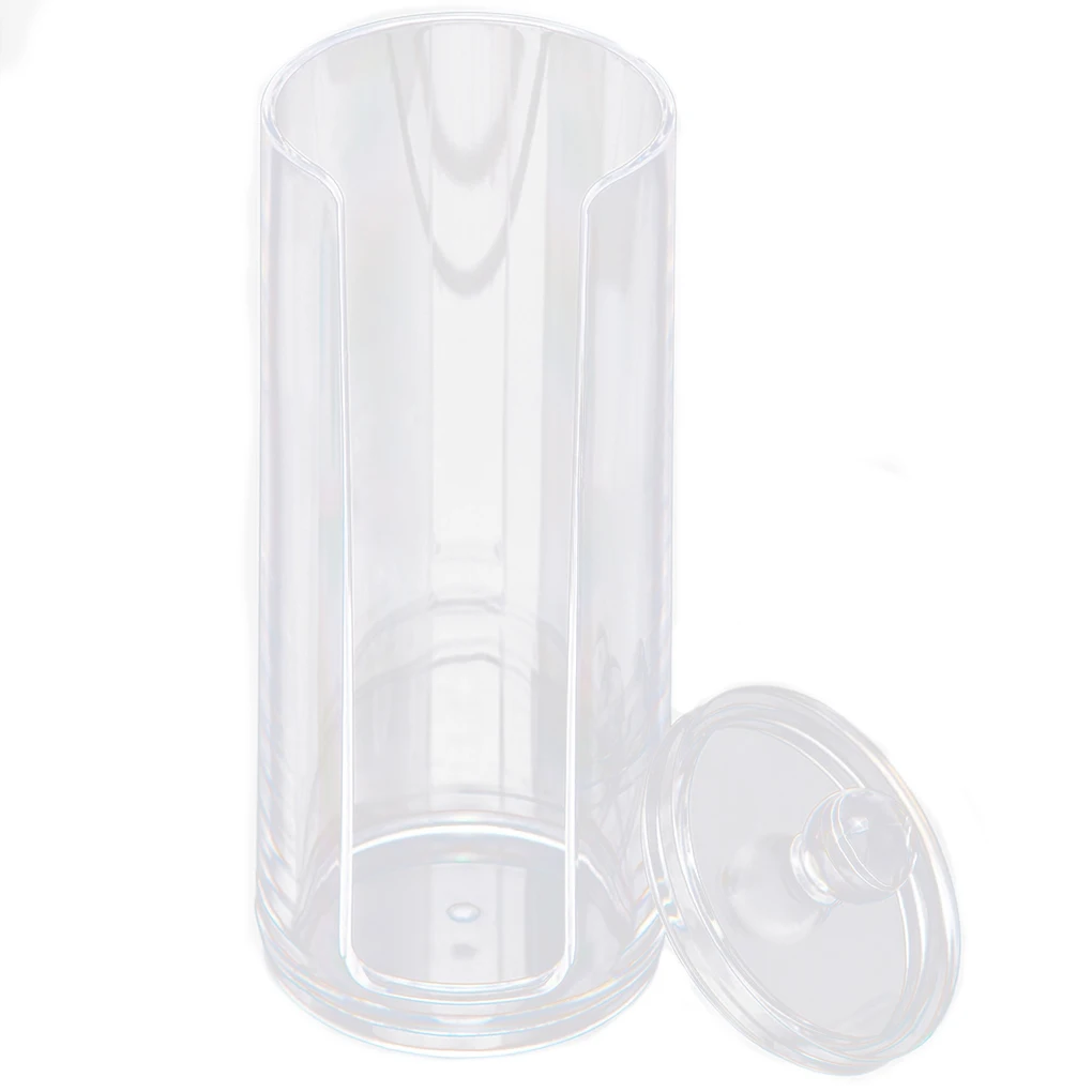 Clear Plastic Cotton Ball Holder Q-tips Makeup Brush Pads Swab Organizer Cosmetic Container | Дом и сад