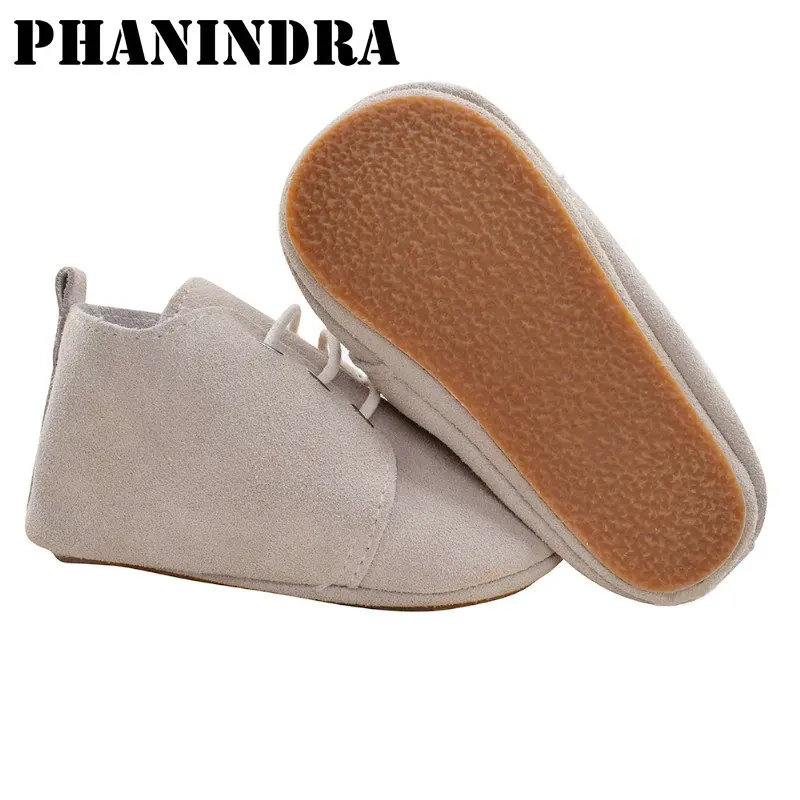 Мокасины детские из натуральной кожи в британском стиле с резиновой подошвой