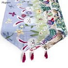 Скатерть из хлопка и льна, с изображением кролика, пасхальных яиц