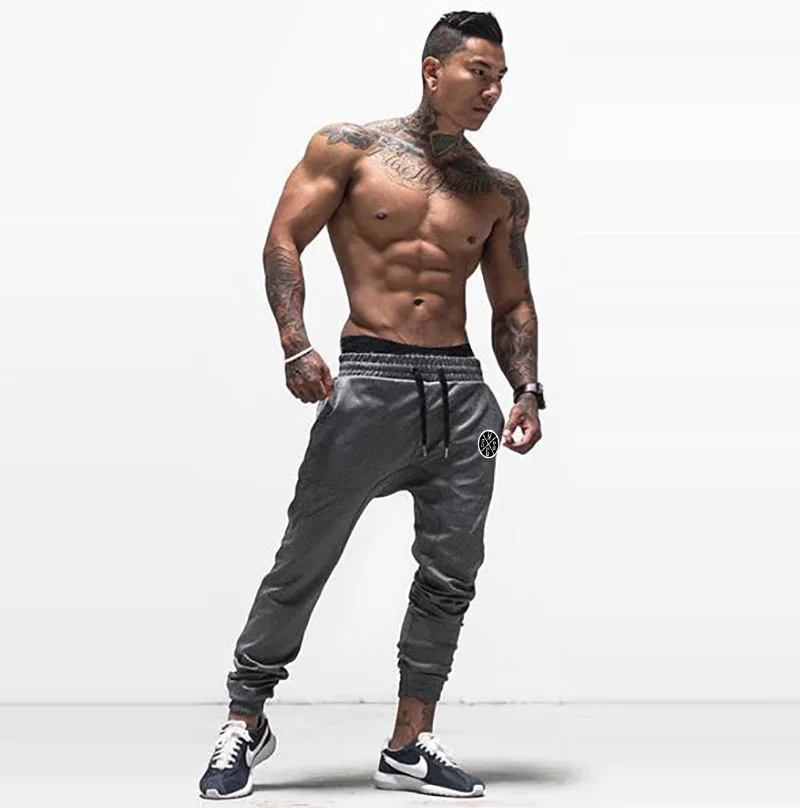 Jogging Pants Men Gym Training Sportswear Joggers Sports Cotton Running Sweat Fitness Sweatpants | Спорт и развлечения