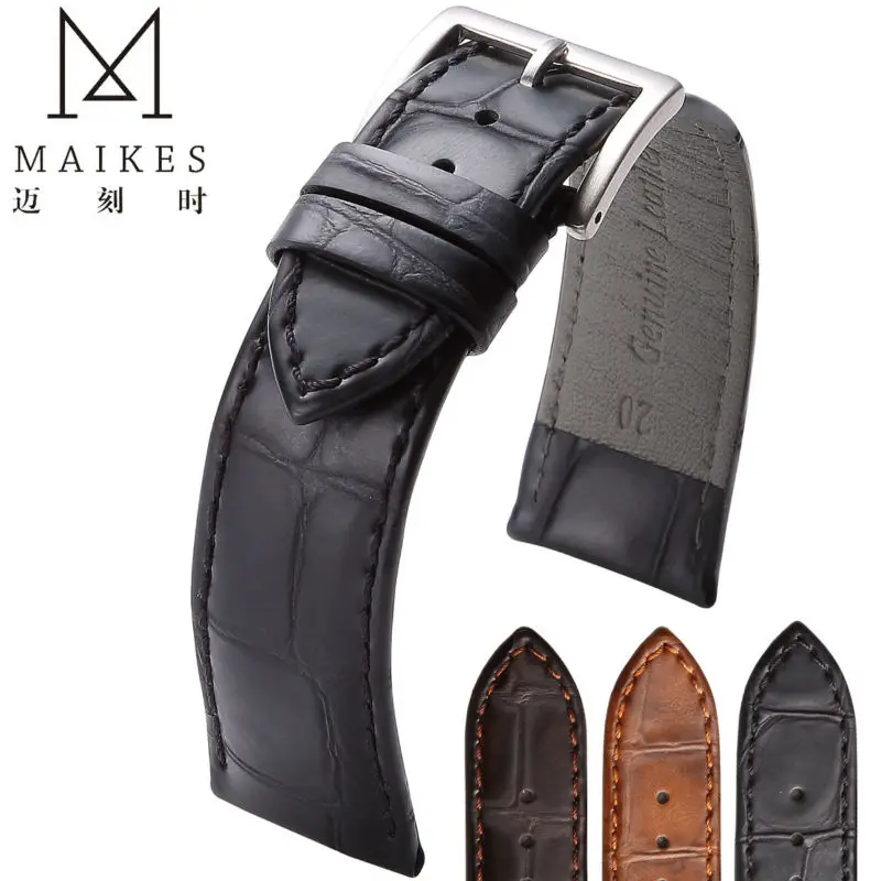 Высококачественный ремешок для часов MAIKES из натуральной кожи мужчин и женщин 18