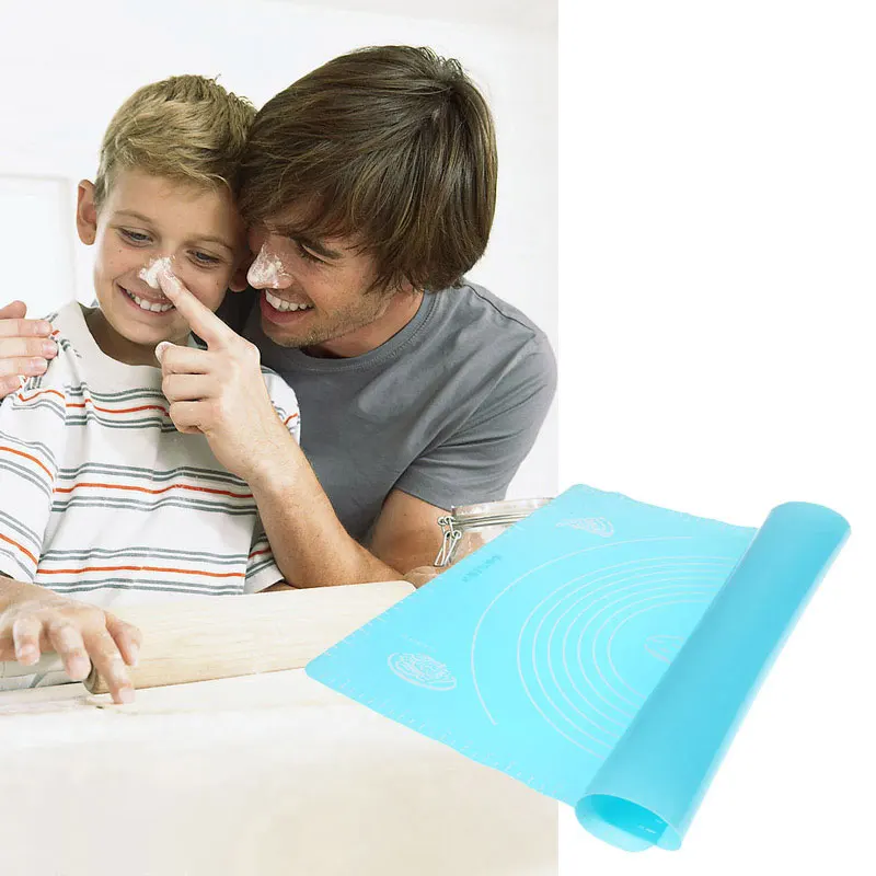 Антипригарный силиконовый коврик для выпечки духовки раскатки теста тройной с