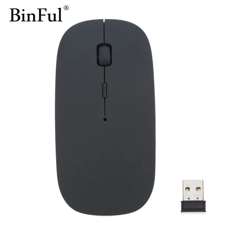 BinFul 2 4G игровая мышь геймерская беспроводная ультра тонкая USB приемник пк для