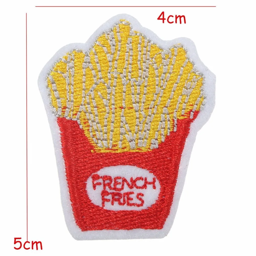 1 шт. вышитые нашивки с картофелем фри помощью утюга швейная аппликация значок