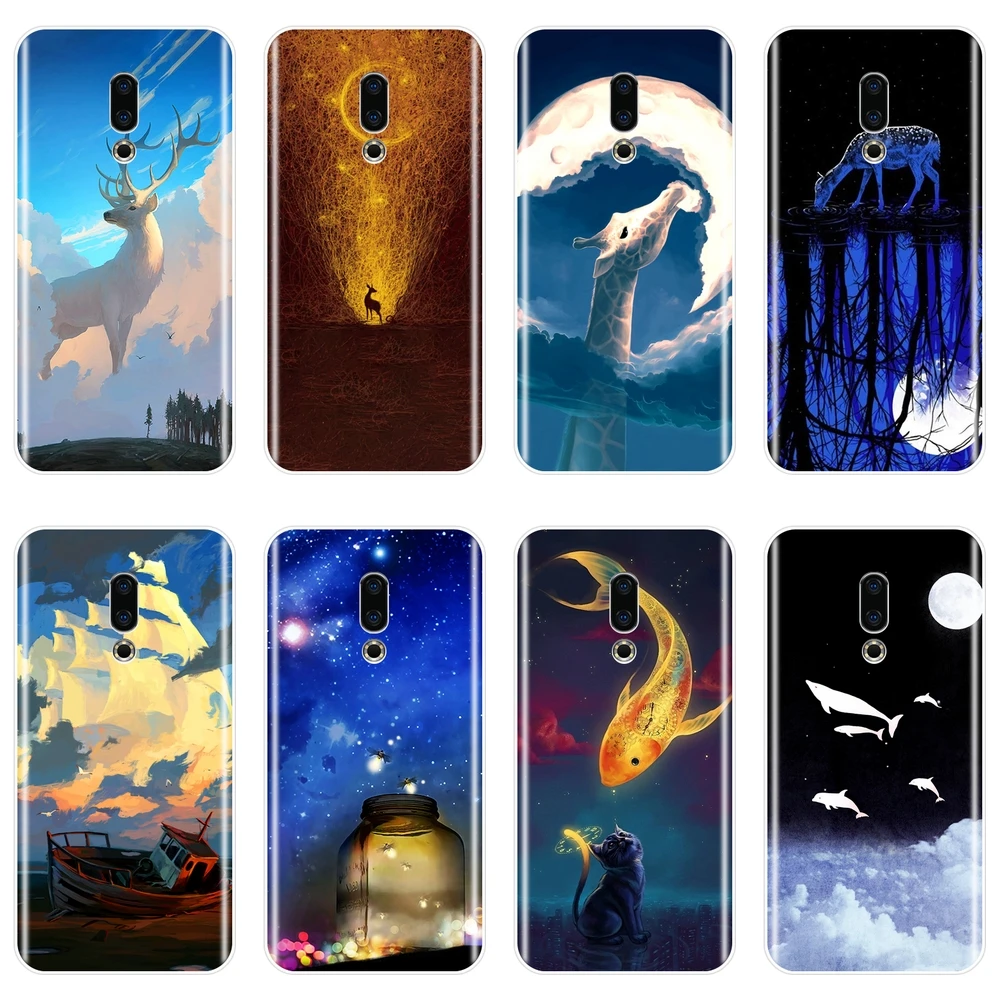 Мягкий чехол для телефона Meizu 16th 16x15 Lite 16 Plus силиконовая задняя крышка с забавным