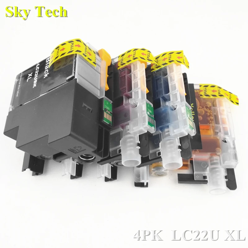 Совместимый картридж с 4 чернилами для LC22U принтера Brother Φ. Объем XL|ink cartridge|compatible ink