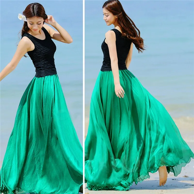 Женские летние длинные юбки 2019 модный сарафан в стиле бохо пляжные на бретелях