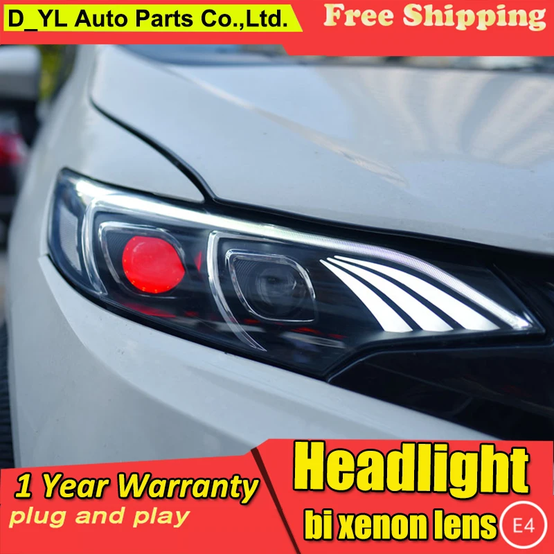 Автомобильная фара DY_L для Honda Fit 2014-2016 светодиодный светодиодные фары DRL H7/D2H HID