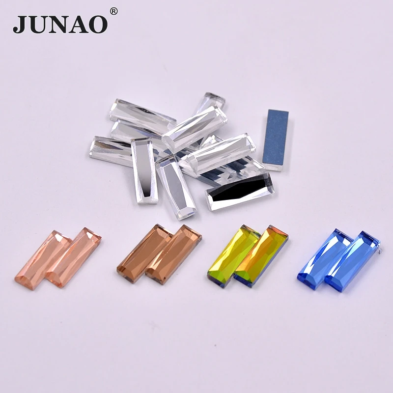 Прямоугольные Стразы JUNAO 100 шт. 5*15 мм 7*21 прозрачное стекло украшение с плоской