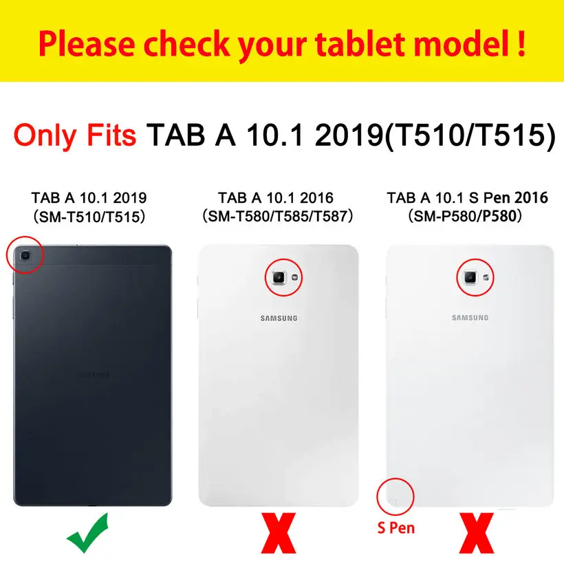 Чехол для Samsung Galaxy Tab A 10 1 2019 T510 T515 искусственная Обложка чехол планшета Модный с