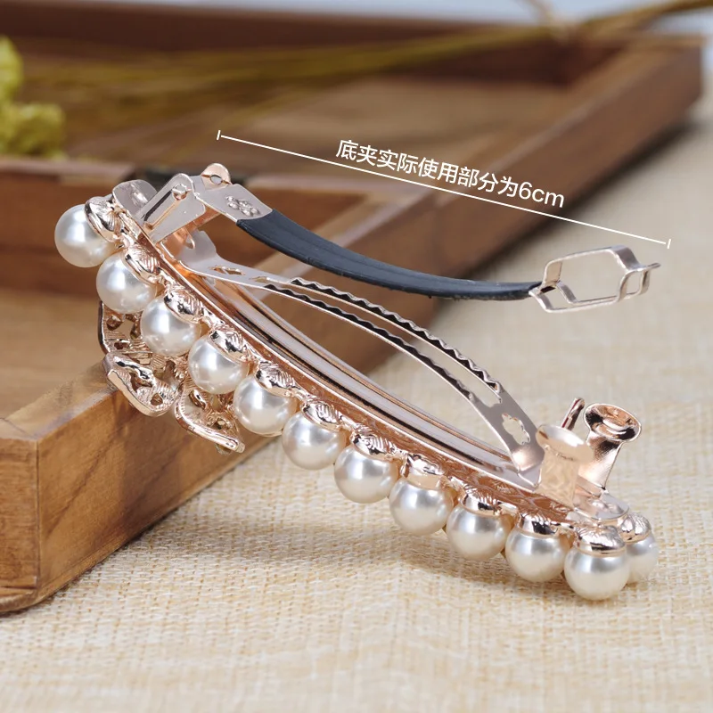 1 шт. элегантные модные корейские заколки для волос с кристаллами и жемчугом