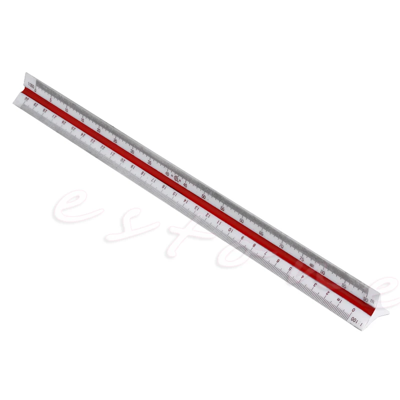

1:150 1:200 1:250 Triangular Metric Scale Ruler 300mm For Engineer Multicolor-m20