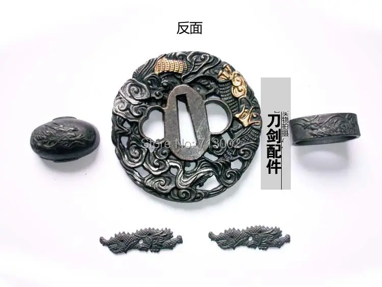 Подписанный японский самурайский меч аксессуар kirsite Katana фитинг Tsuba набор