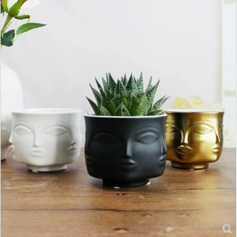 American country art creative face model ceramic vase home desktop decoration crafts beautiful porcelain | Дом и сад