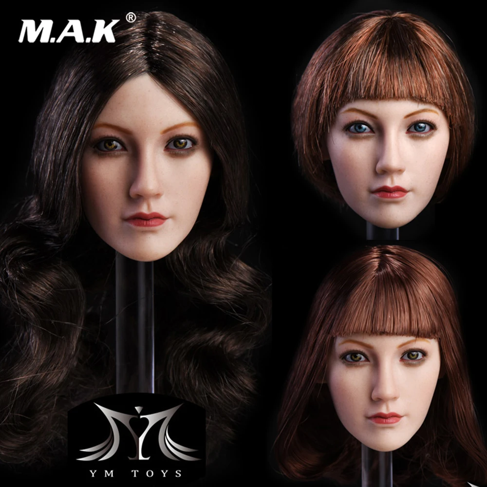 

lol hot toys 1/6 Female Figure Doll Headplay Asian Head Sculpt Lin f 12''PH&TB Body Brown Pupil Long Hair Custom