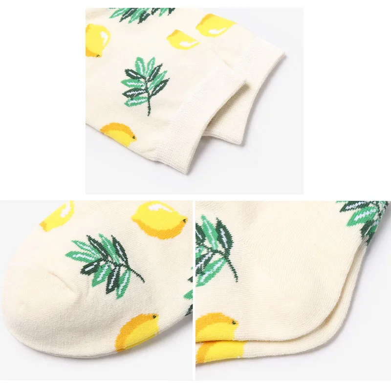 Topchild creative illustrations socks Tropical fruit avocado banana lemon sock happy winter thick Warm unisex Casual comfortab | Женская