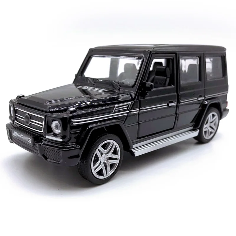 1:32 Масштаб литой автомобиль Benz G-Class SUV AMG Модель оттягивающийся автомобиль подарок на день рождения игрушка для мальчика - Цвет: Черный