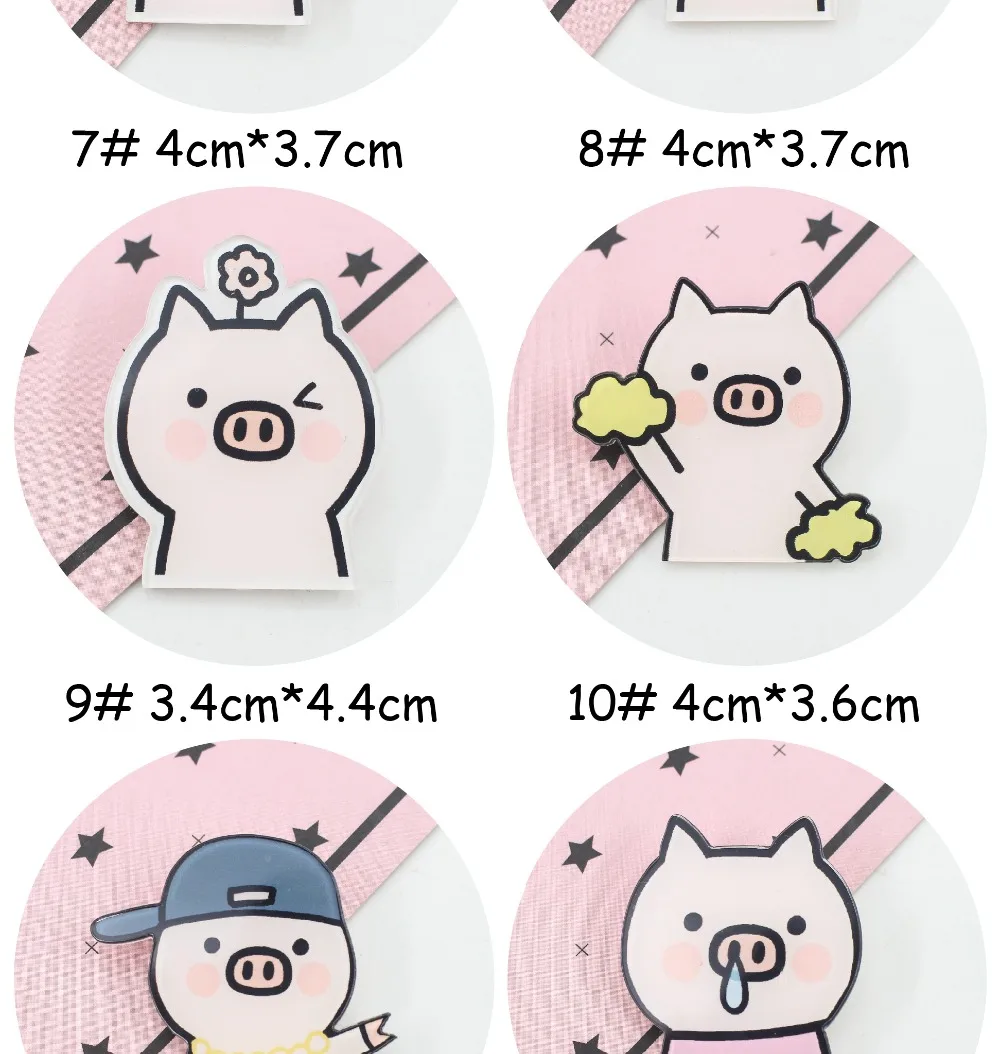 1 шт. микс милые забавные свиньи Мультяшные акриловые значки Kawaii значки на рюкзак Значки для одежды сумки булавка брошь Z37