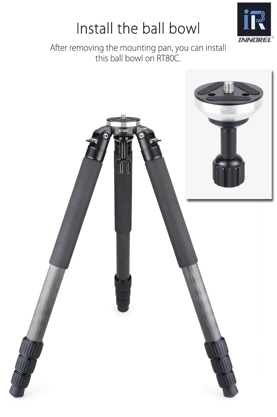 RT80C 20 кг нагрузки Профессиональный карбоновый DSLR камера Поддержка Стенд штатив с жидкой головкой вариант для свадебной фотосессии фотографа