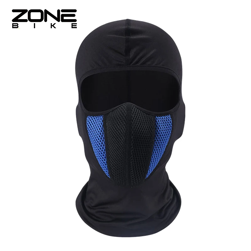 ZONEBIKE, Спортивная маска для велоспорта, дышащая, полное покрытие для лица, черная, термальная, для сноуборда, с капюшоном, Анти-пыль, Балаклавы, велосипедный шарф - Цвет: BKA03 BLUE