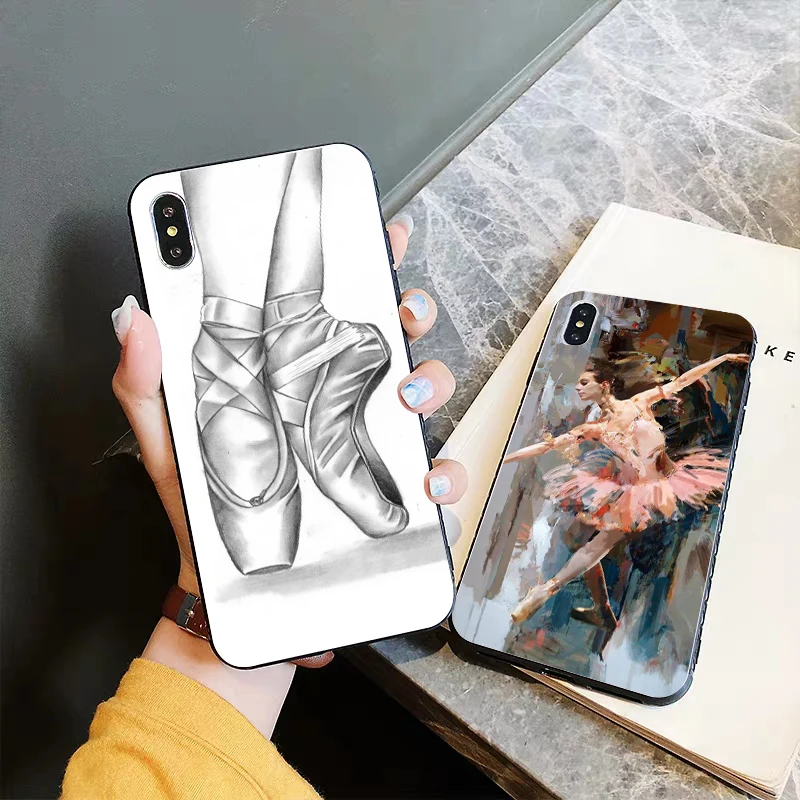 Силиконовый чехол для балерины и танцев iPhone 5 SE 5S 6 6S Plus 7 8 11 Pro X XS Max XR|Бамперы| |