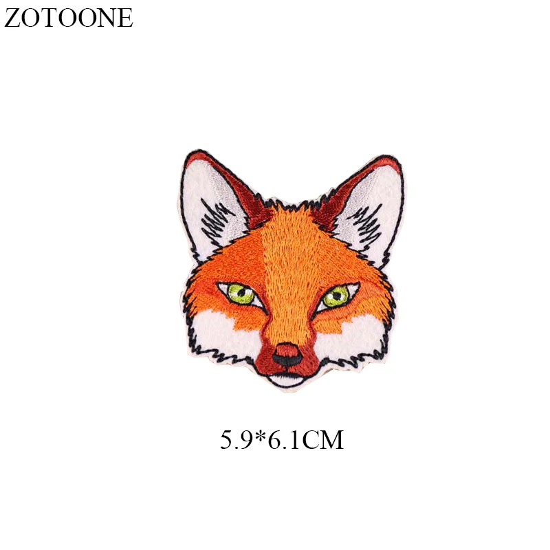 ZOTOONE Animal Patch Cat Fox Dog Stickers Diy Iron on Clothes Heat Transfer Applique Embroidered Applications Cloth Fabric G