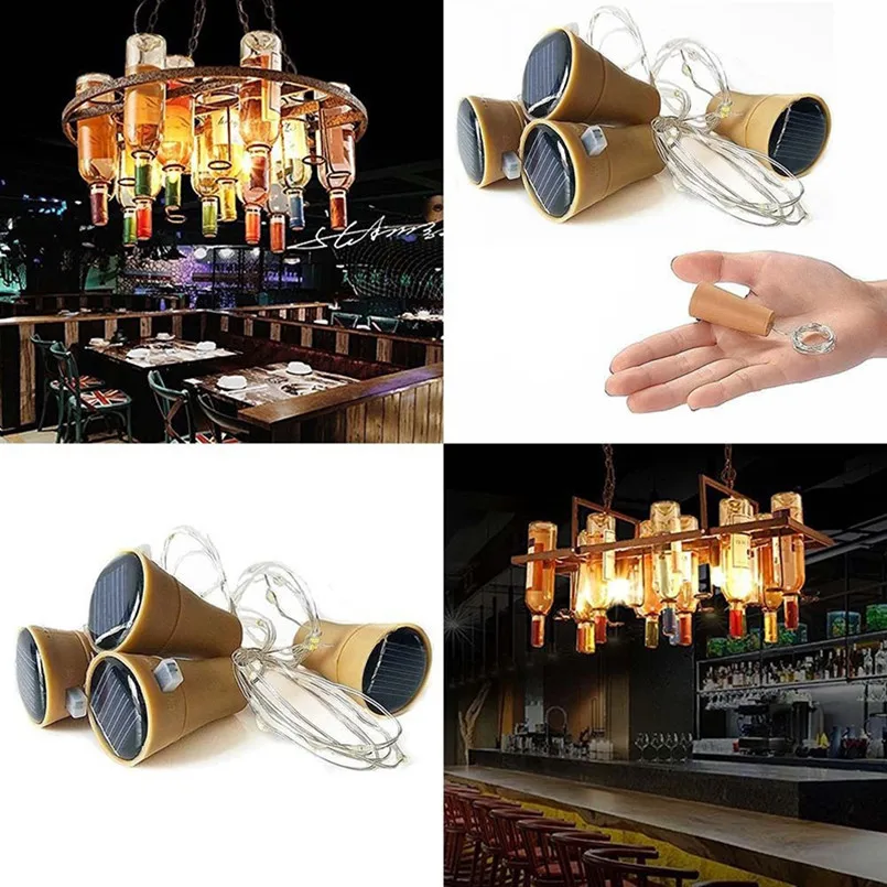 Новый светодиодный Солнечная бутылка медная проволочная гирлянда 1 м пробковые